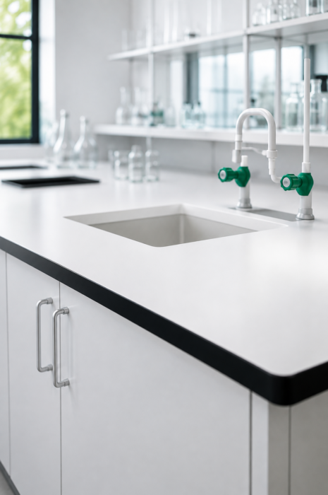 Laboratory bench with hygiene worktop